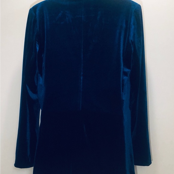 Forever 21 Velvet Blue Jacket with lining long sleeve with pockets - Picture 3 of 7